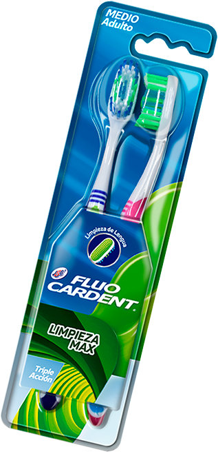 Elimina bacterias y sarro con el cepillo de dientes Limpieza Max de Fluocardent de JGB, y evita el mal aliento.