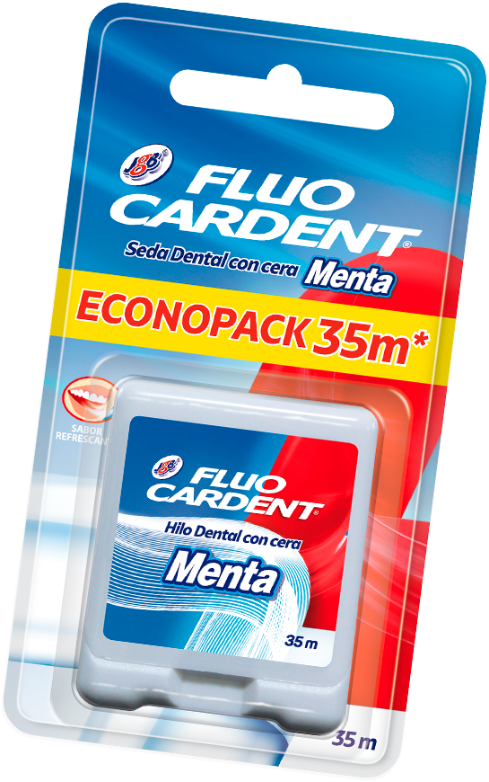 El Hilo Dental sabor a Menta de Fluocardent de JGB es perfecto para limpiar de manera sencilla tus dientes, con un delicioso sabor.